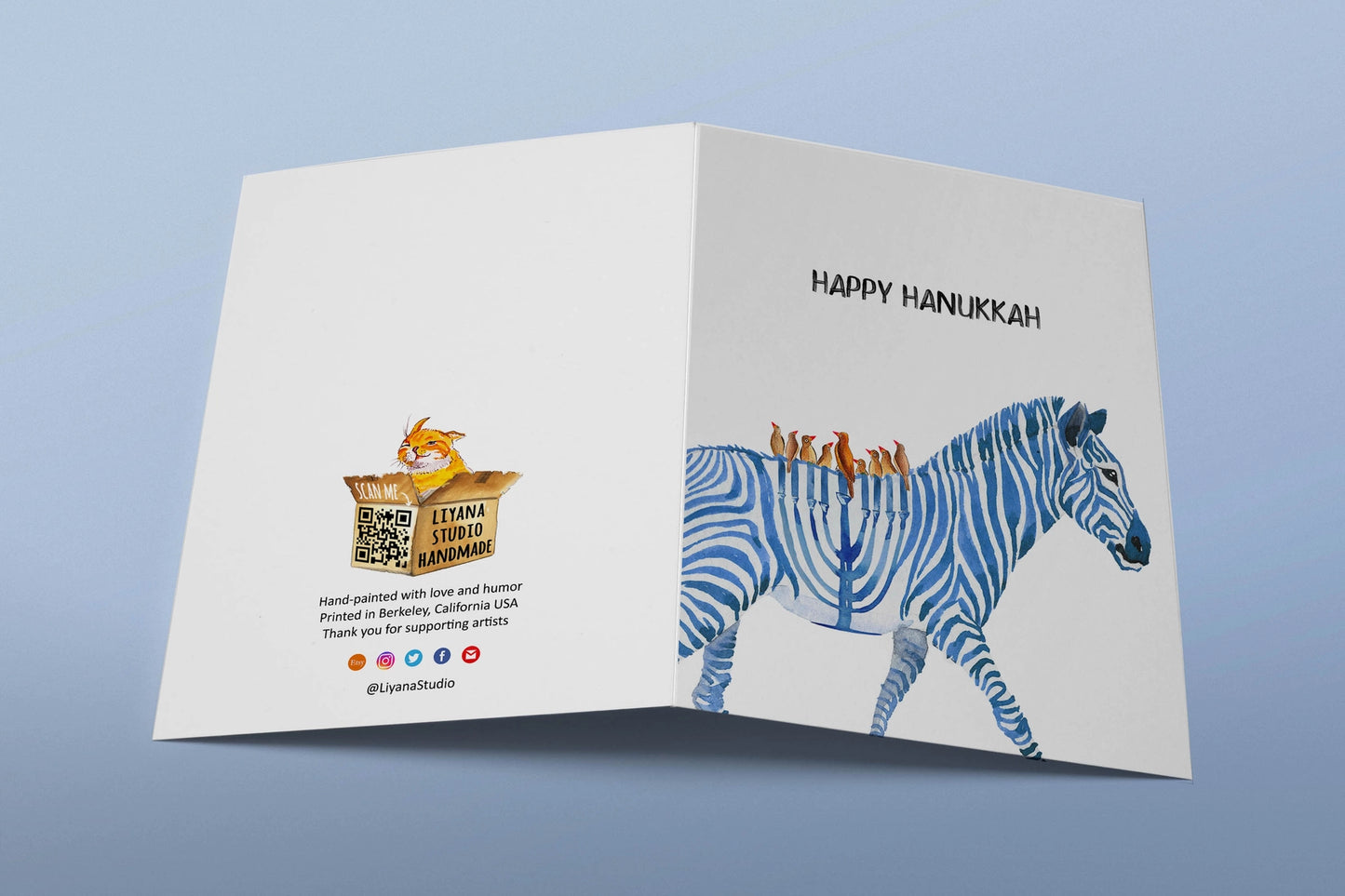 Hanukkah Zebra Card