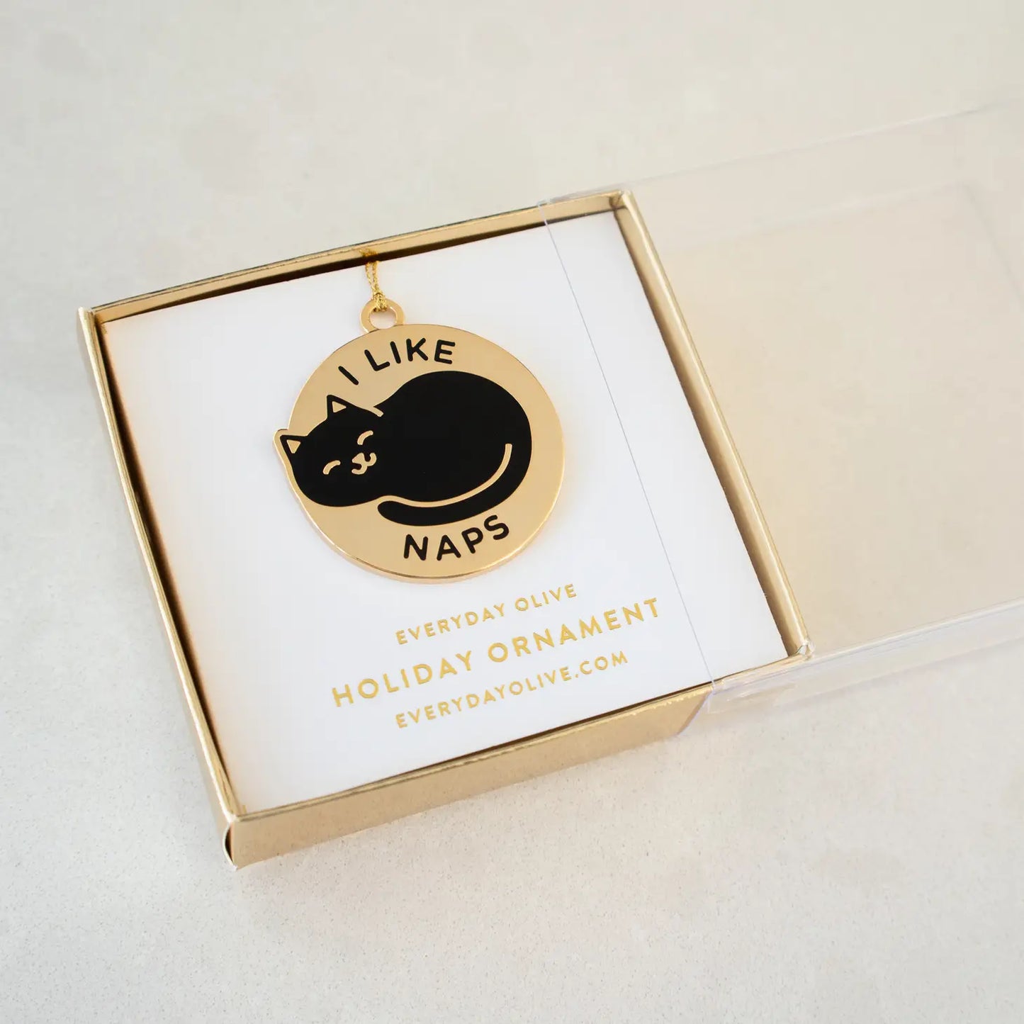 Everyday Olive I Like Cat Naps Enamel Ornament