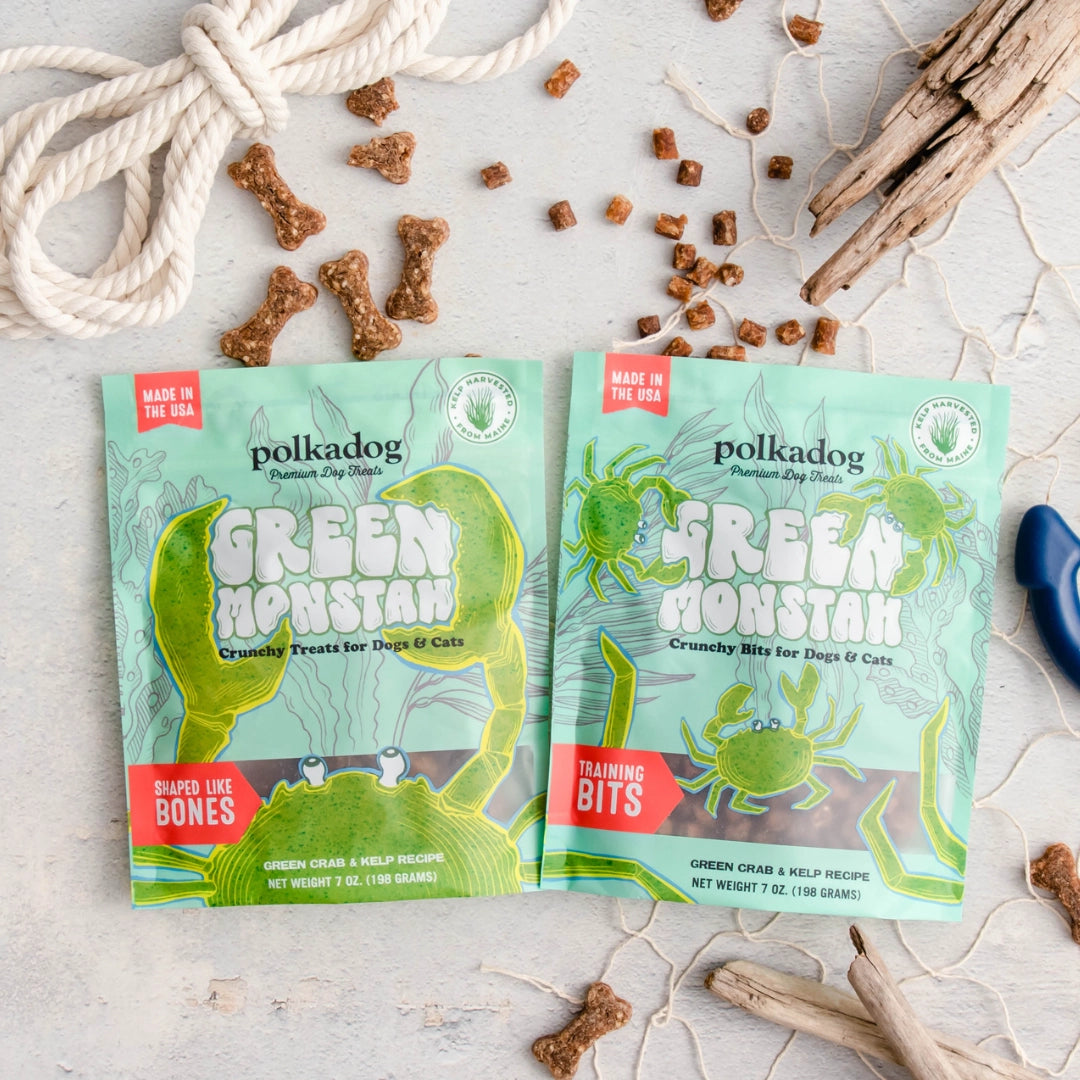Polkadog Green Monstah: Crab and Kelp Treats for Cats and Dogs