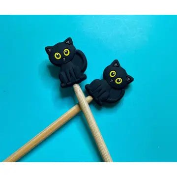 Knitting Needle Keepers: Black Cats
