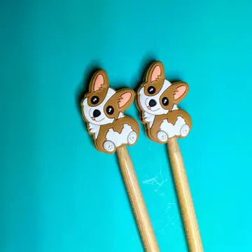 Knitting Needle Keepers: Corgis