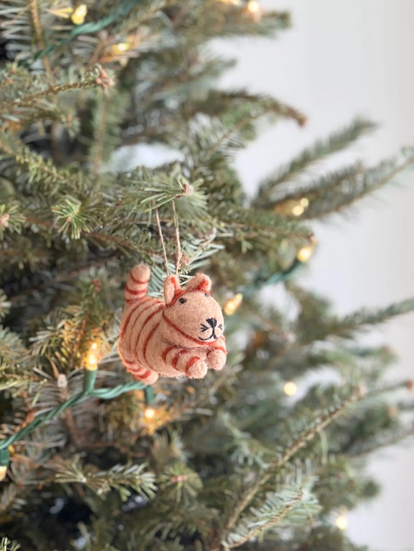 Hand-Felted Orange Ginger Tabby Ornament