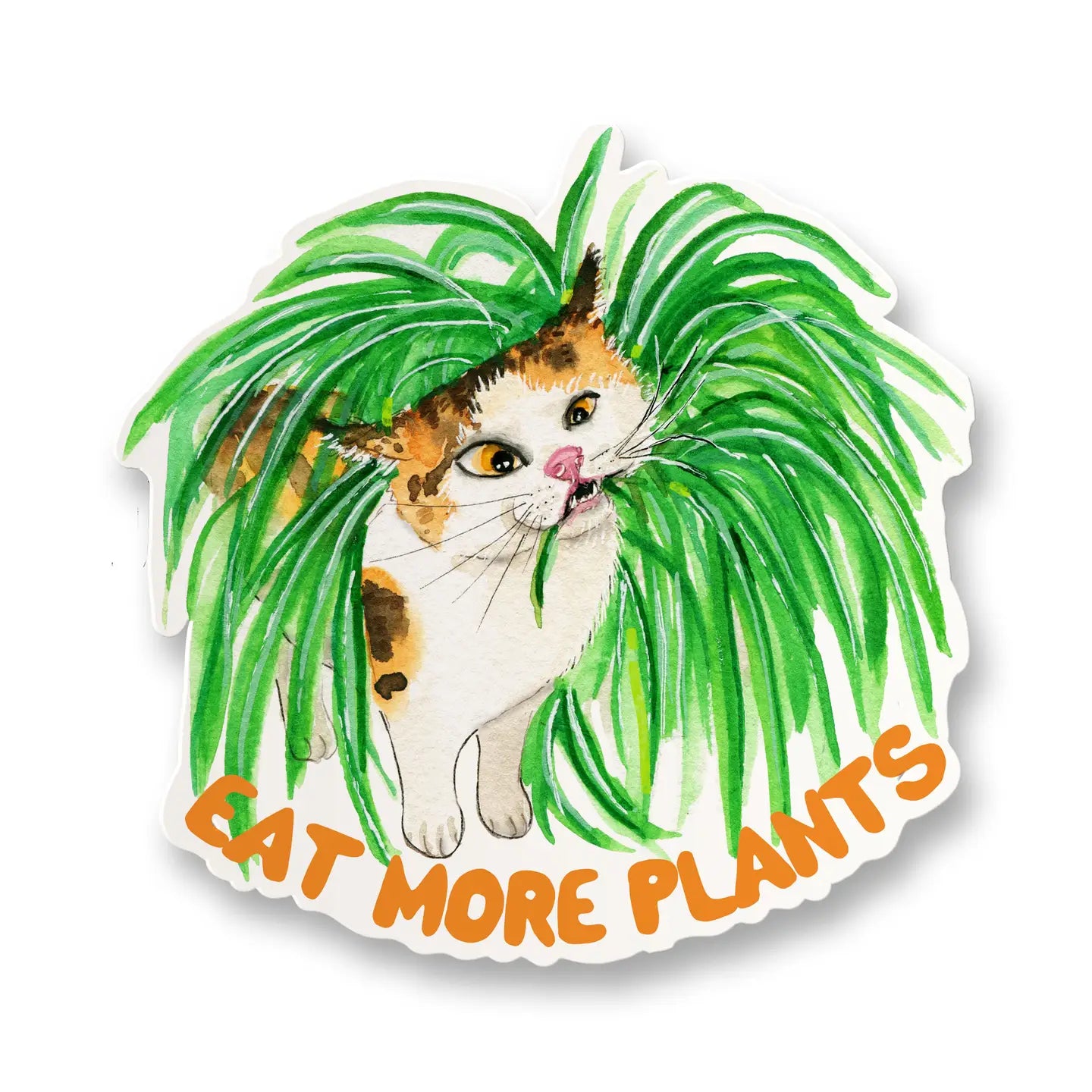 "Eat More Plants" Vinyl Cat Sticker