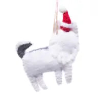 Hand-Felted Santa Husky Ornament