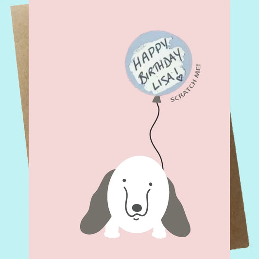 Personalizable Scratch-Off Message Greeting Card