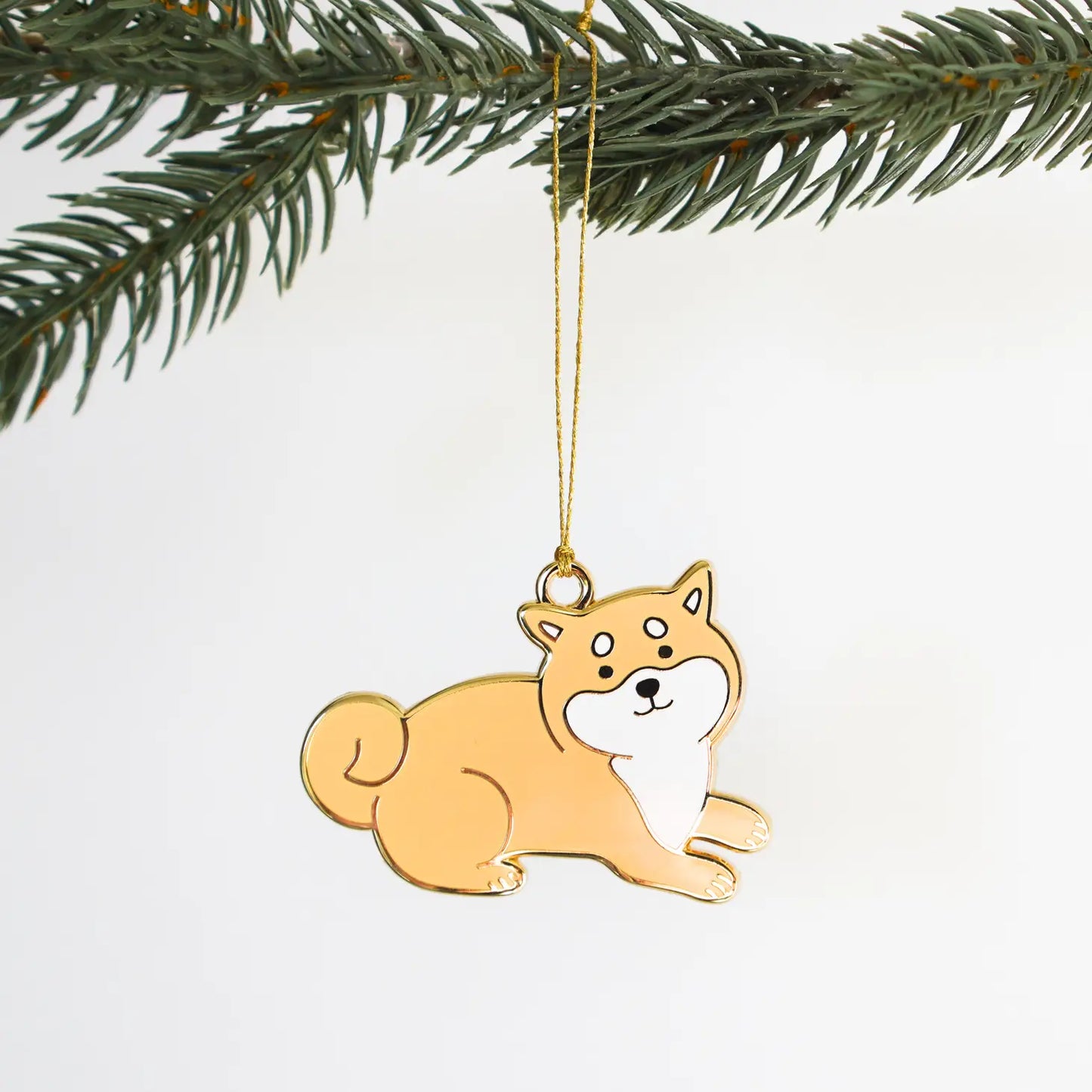 Everyday Olive Shiba Inu Enamel Ornament