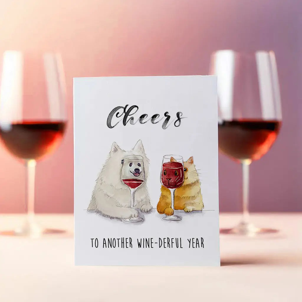 Cheers Wine-Derful Year Greeting Card
