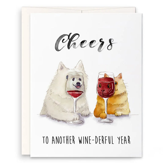 Cheers Wine-Derful Year Greeting Card