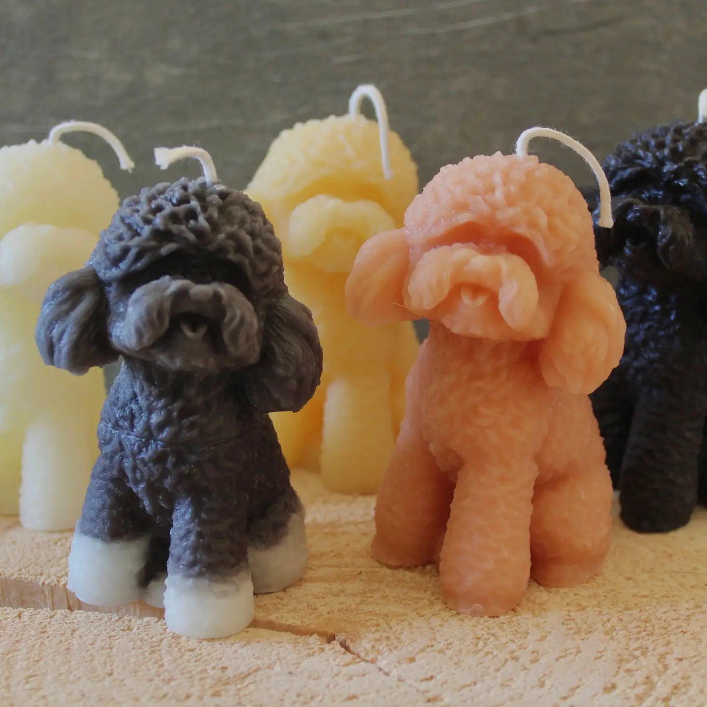 Hand-Poured Fluffy Doodle Dog Candle