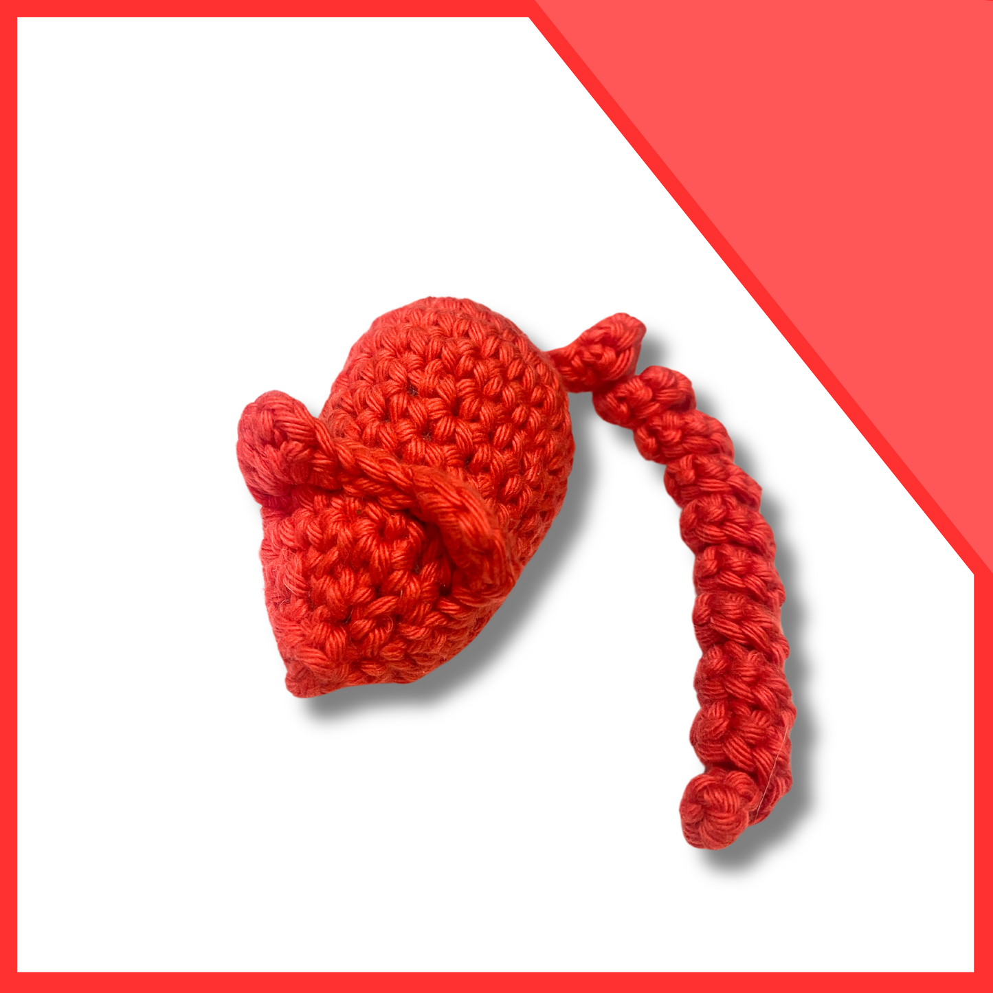 Hand-Crocheted Mouse Catnip Cat Toy (Valentine's Colors)