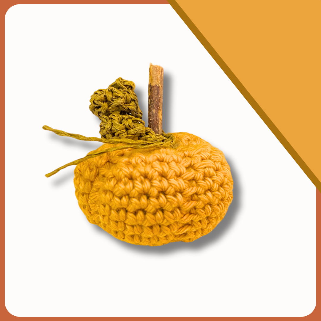 Hand-crocheted Silvervine & Catnip Pumpkin Toy