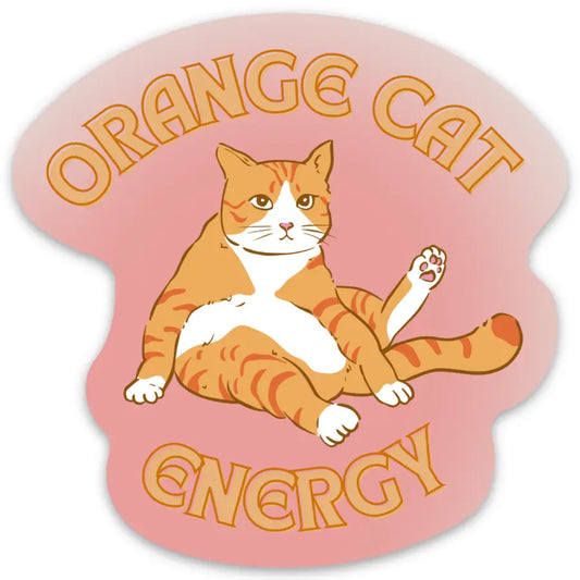 Orange Cat Energy Sticker