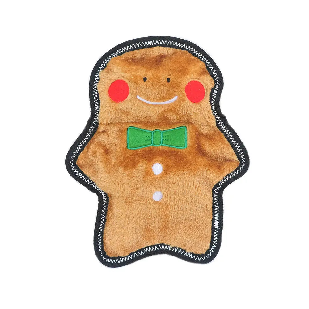 Stuffing- Free Gingerbread Plush Dog Toy