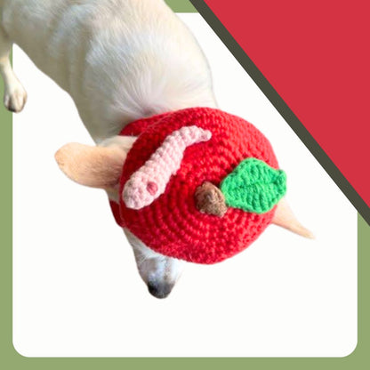 Hand- Crocheted Apple Pet Hat