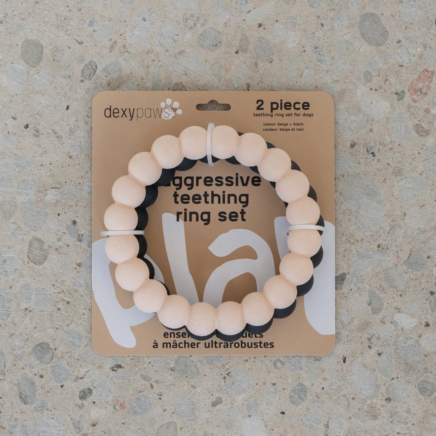 2-Piece Teething Ring for Aggressive Chewers