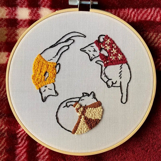 Cozy Kitties Embroidery Kit