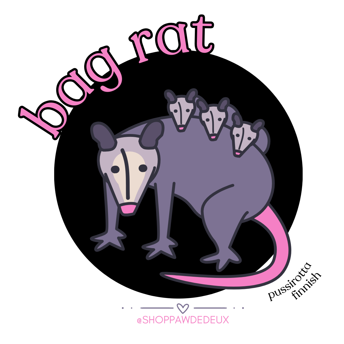 Opossum/Bag Rat Vinyl Sticker