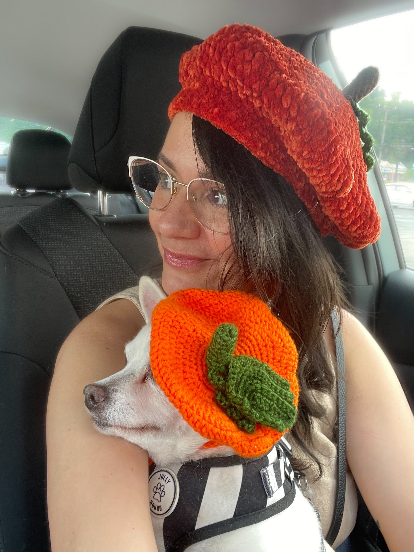 Hand-crocheted Human Pumpkin Beret