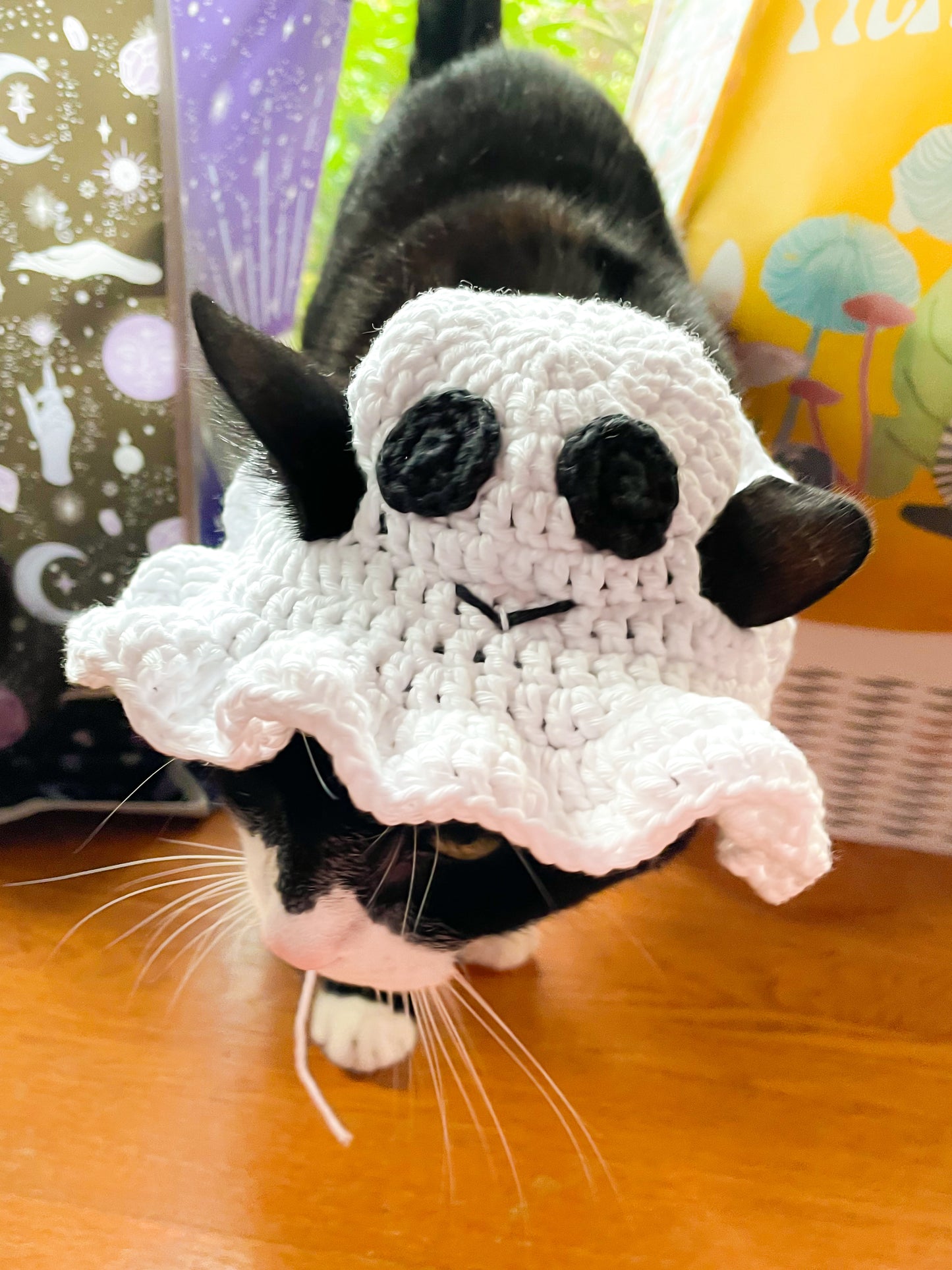 Hand-Crocheted Pet Ghost Hat