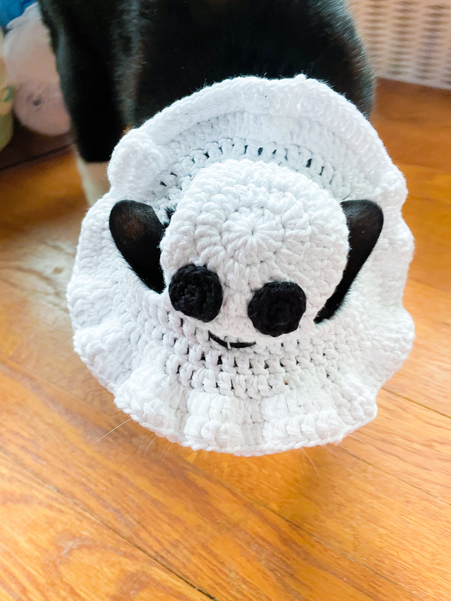 Hand-Crocheted Pet Ghost Hat