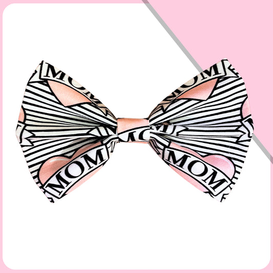 "I Love Mom" Tattoo Hearts Bow Tie
