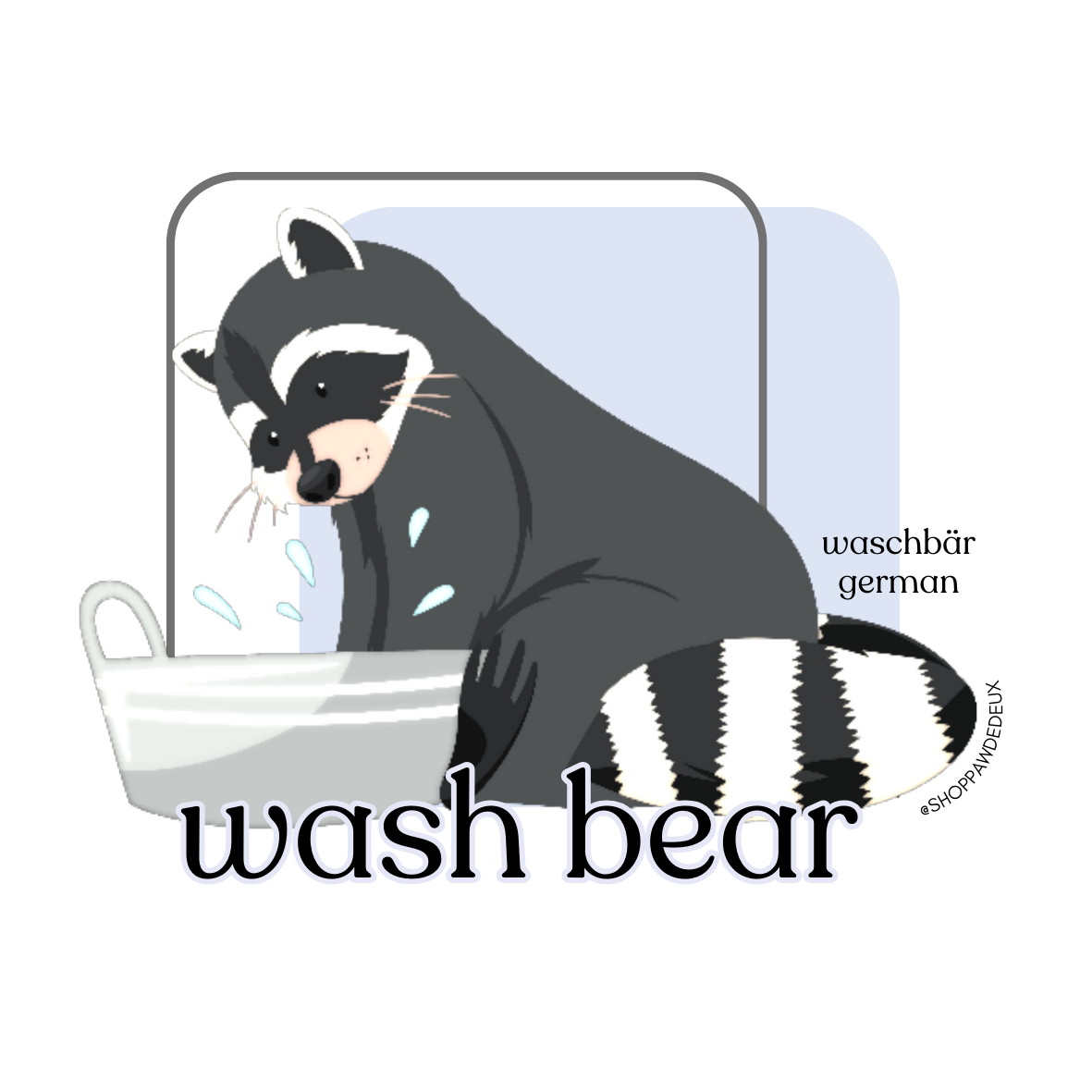 Raccoon/Wash Bear Vinyl Sticker