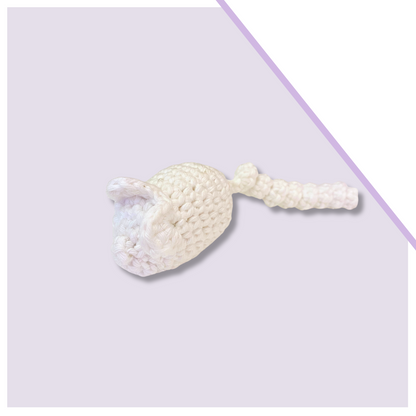 Hand-Crocheted Mouse Catnip Cat Toy (Valentine's Colors)