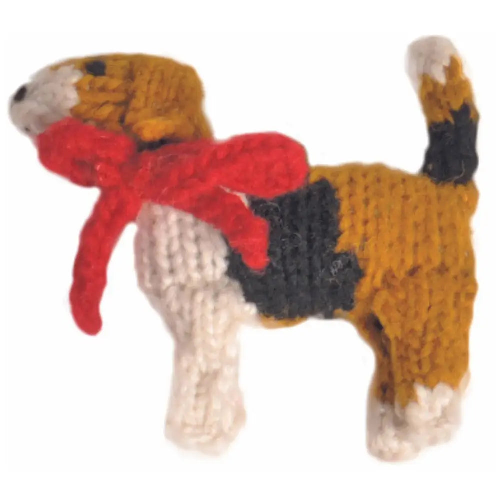 Hand-Knit Dog Ornament: Beagle