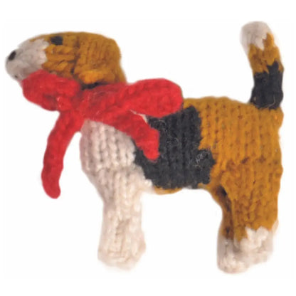 Hand-Knit Dog Ornament: Beagle