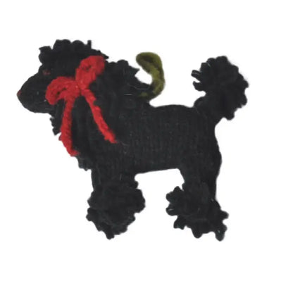 Hand-Knit Dog Ornament: Poodle