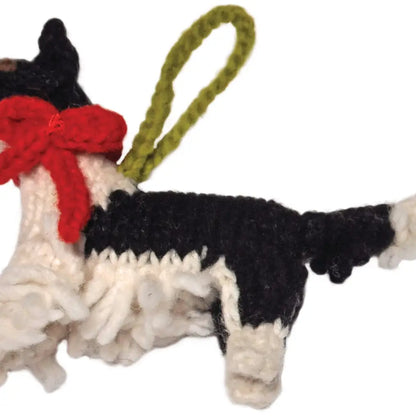 Hand-Knit Dog Ornament: Border Collie