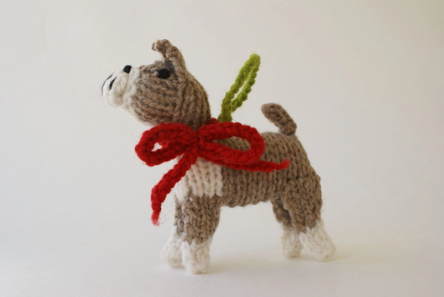 Hand-Knit Dog Ornament: Boxer