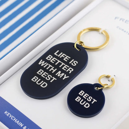 "Best Bud" Keychain and Collar Tag Set