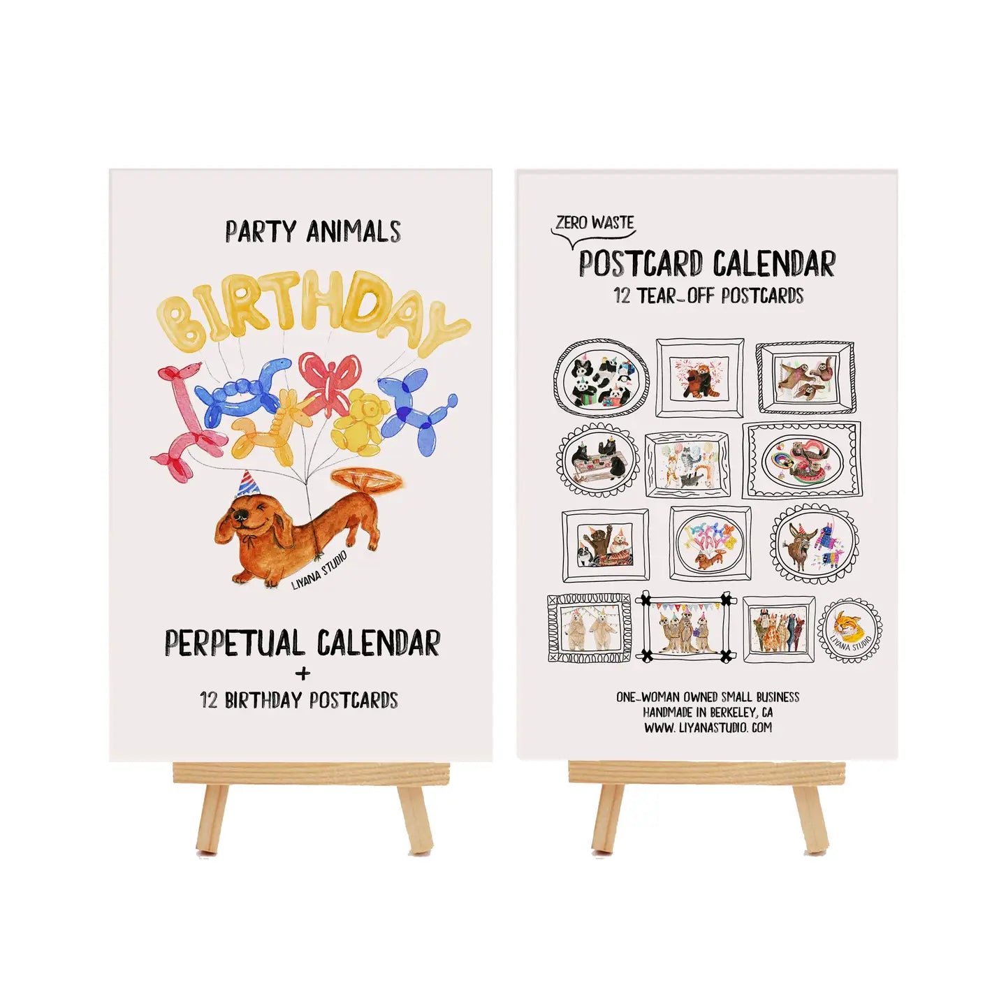 Perpetual Birthday Tracking Calendar with Postcards