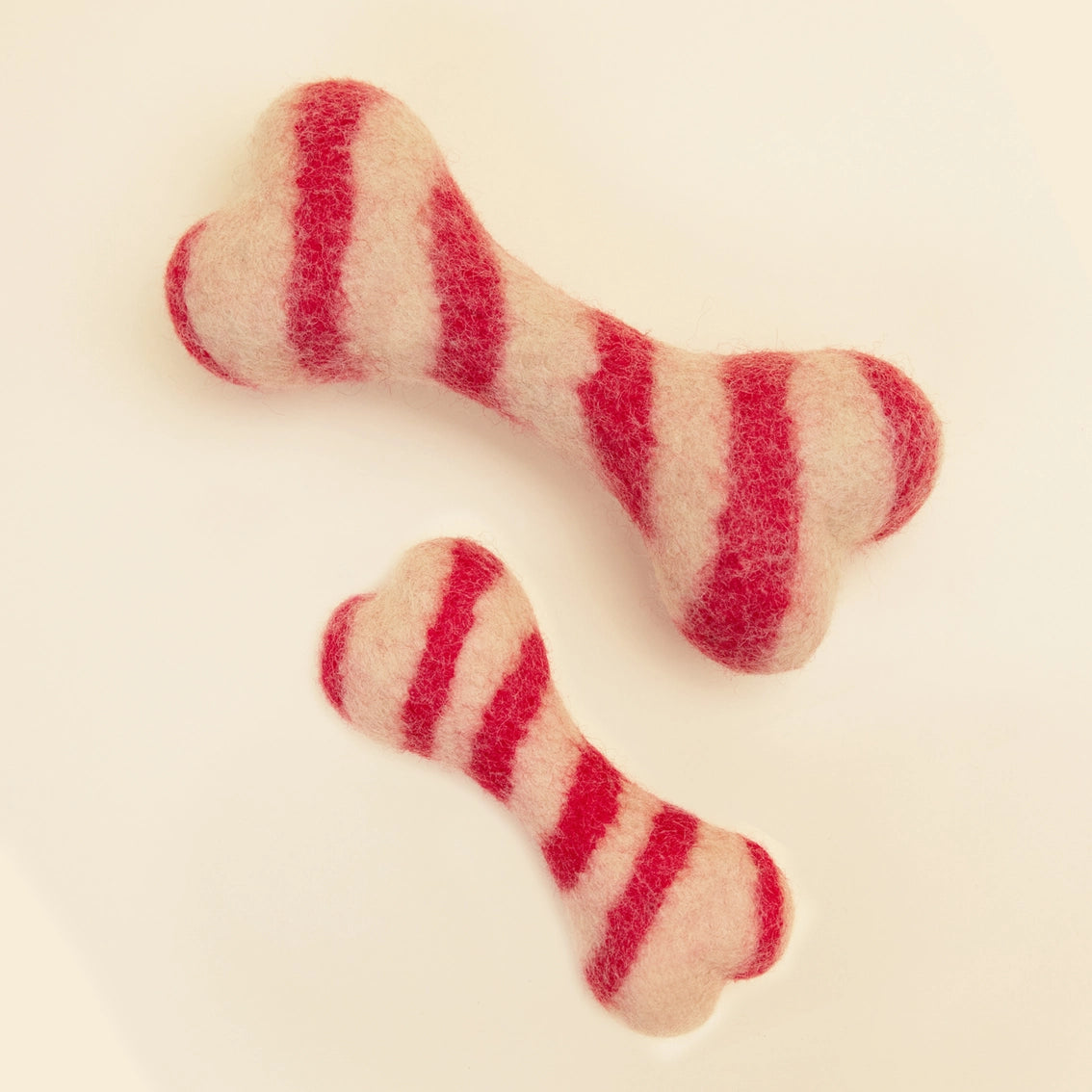 Wool Candy Cane Dog Toy