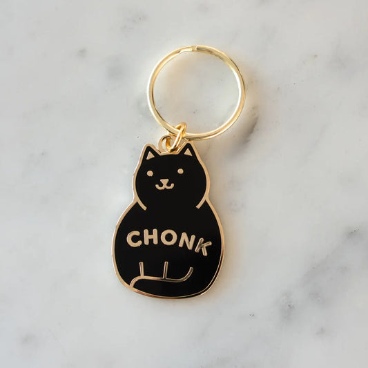 Everyday Olive Enamel "Chonk" Cat Keychain