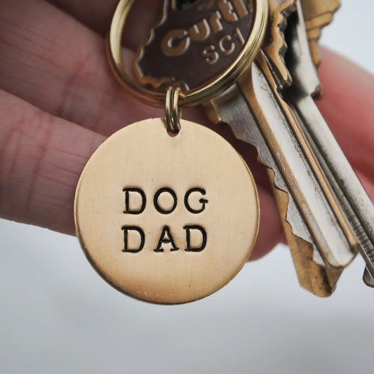 Dog Dad Brass Keychain