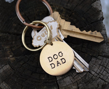 Dog Dad Brass Keychain