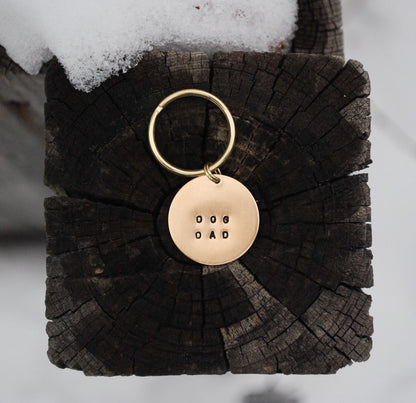 Dog Dad Brass Keychain