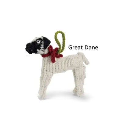 Hand-Knit Dog Ornament: Great Dane