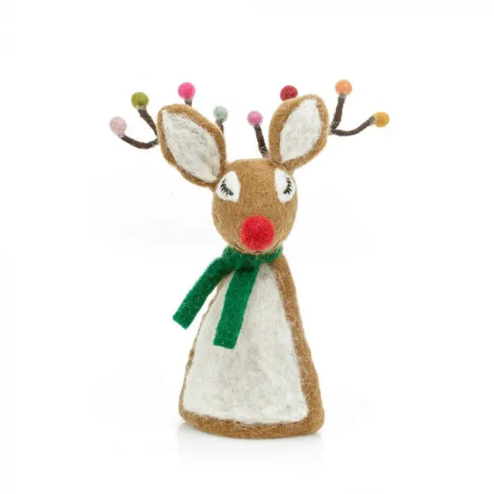 Festive Reindeer Felt Tree Topper