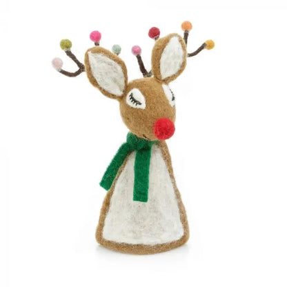 Festive Reindeer Felt Tree Topper