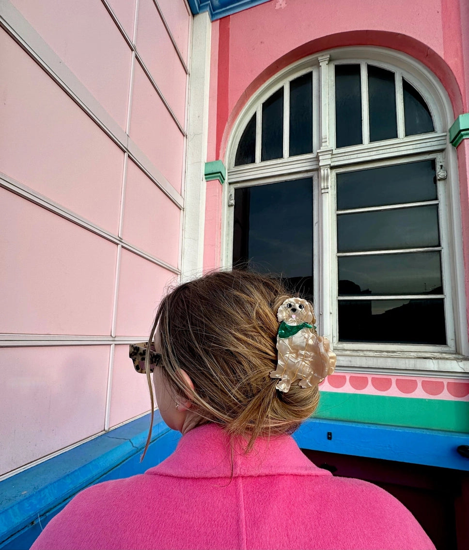 Doodle Hair Claw--Hand Painted and Eco Friendly