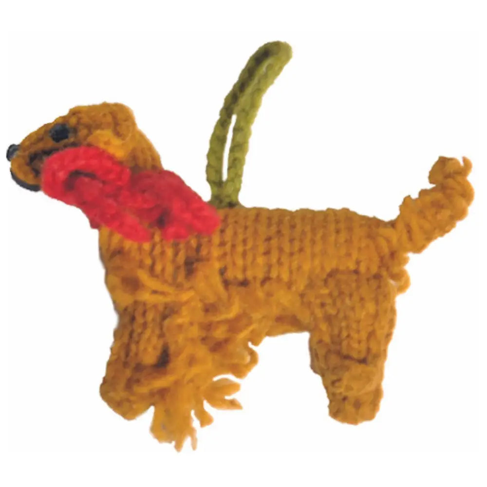 Hand-Knit Dog Ornament: Golden Retriever