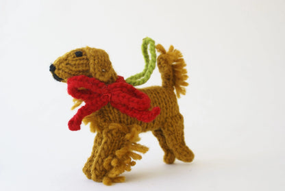 Hand-Knit Dog Ornament: Golden Retriever