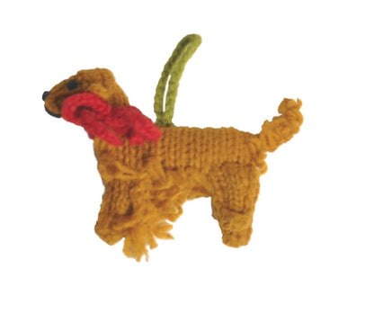 Hand-Knit Dog Ornament: Golden Retriever