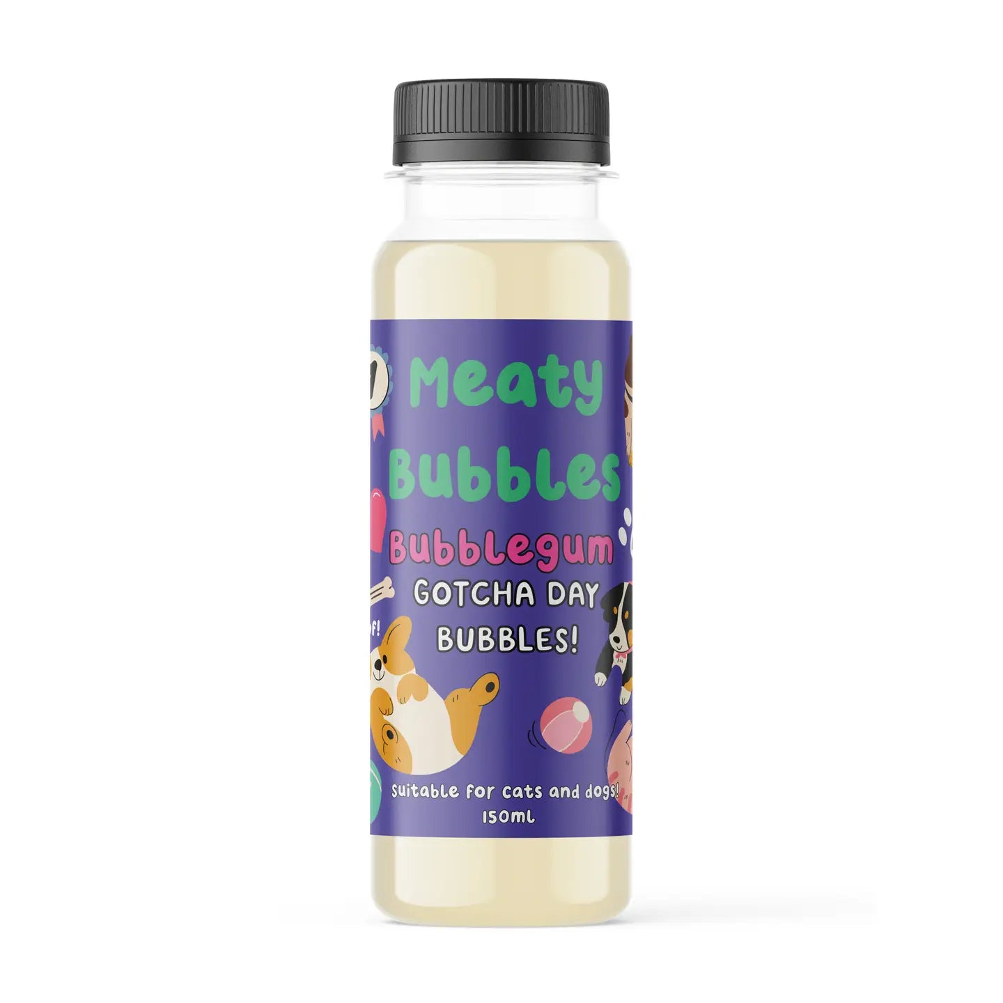 Meaty Bubbles: Edible Bubbles for Pets! Gotcha Day Bubblegum Flavor