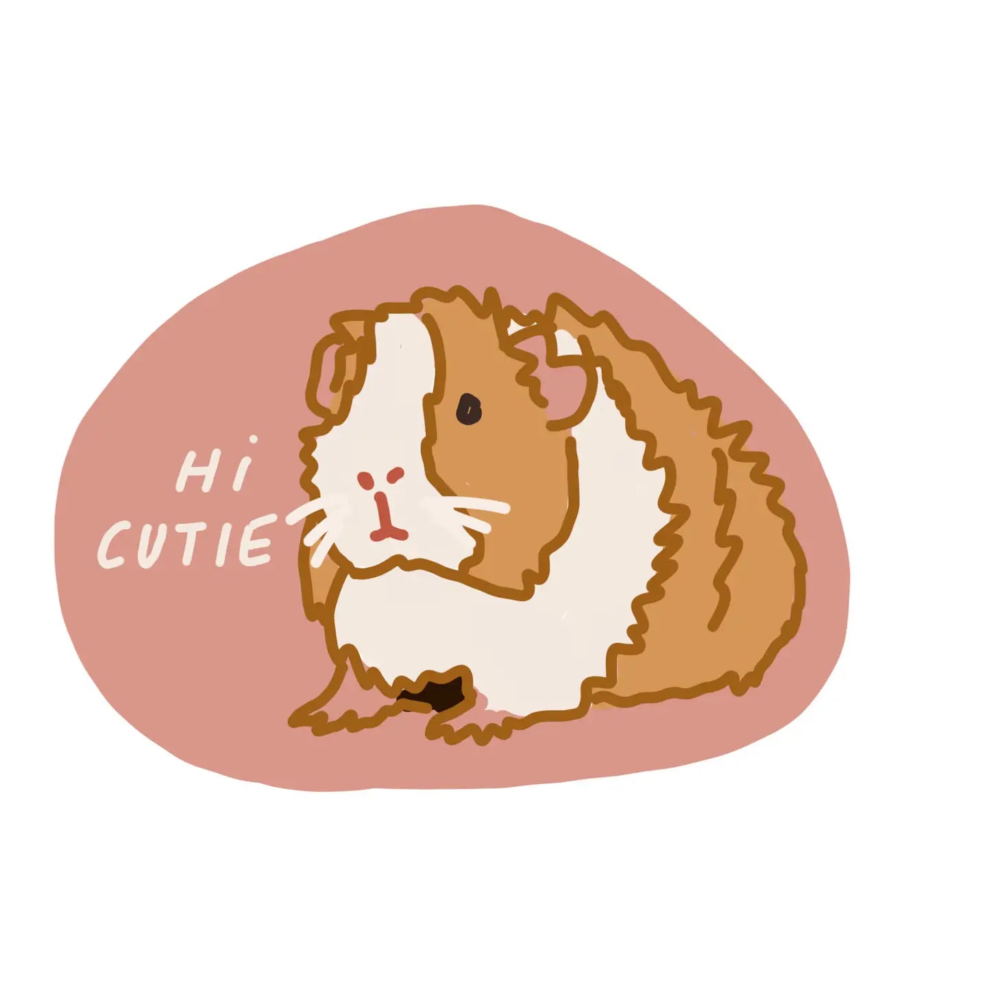 Hi Cutie Guinea Pig Vinyl Sticker