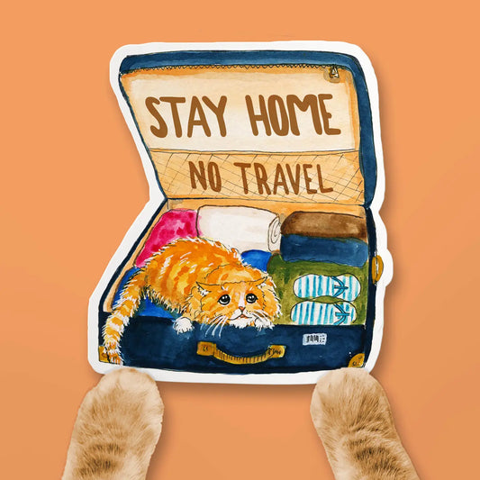 "Stay Home" Vinyl Cat Sticker