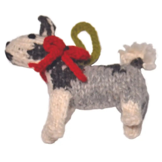 Hand-Knit Dog Ornament: Husky